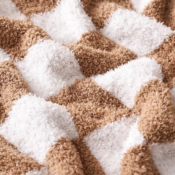 Checkered Blanket Ultra Soft Checkered Throw Blanket Warm Fluffy Checkerboard... - Picture 5 of 5